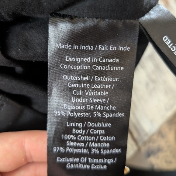 Danier Leather Zip Up Leather Hoodie Women's XS Black - Picture 8 of 10